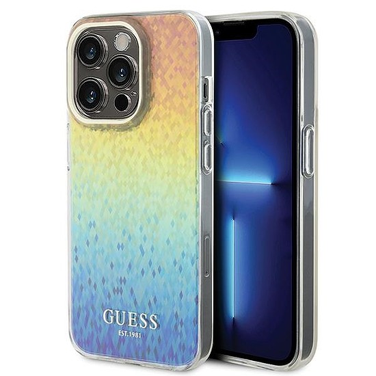 Guess IML Faceted Mirror Disco Iridescent tok iPhone 14 Pro-hoz - többszínű