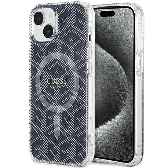 Guess IML GCube MagSafe tok iPhone 15 Plus / 14 Plus telefonhoz - fekete