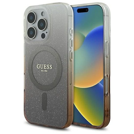 Guess IML Glitter Gradient MagSafe tok iPhone 16 Pro Max készülékhez - barna