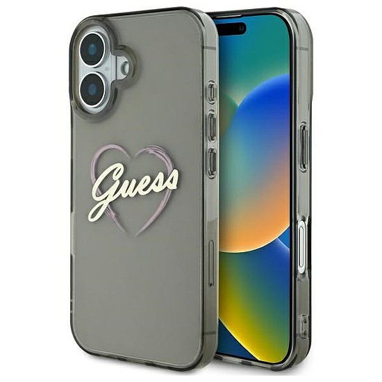 Guess IML Heart iPhone 16 tok - fekete