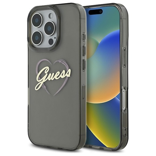 Guess IML szívtok iPhone 16 Pro készülékhez - fekete