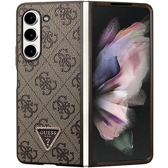 Guess Leather 4G Triangle Strass tok Samsung Galaxy Z Fold 5 telefonhoz - barna