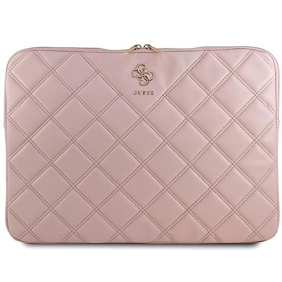 Guess Quilted 4G borító 16"-os laptophoz - rózsaszín