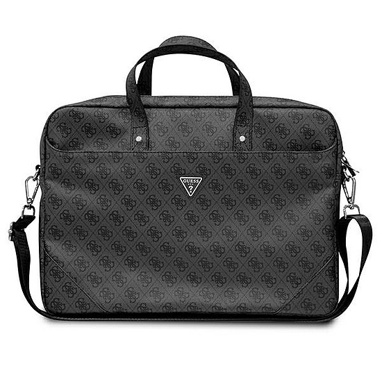 Guess Saffiano 4G Triangle Logo táska 16"-os laptophoz - fekete