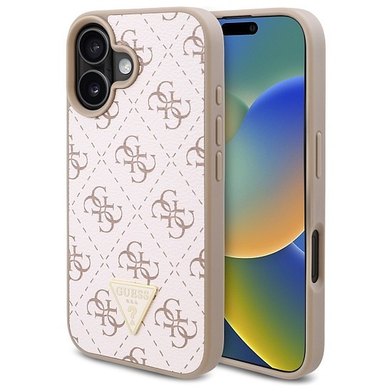 Guess új 4G háromszög tok iPhone 16 Plus készülékhez - fehér