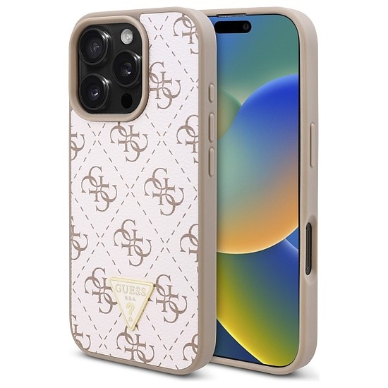 Guess új 4G háromszög tok iPhone 16 Pro készülékhez - fehér