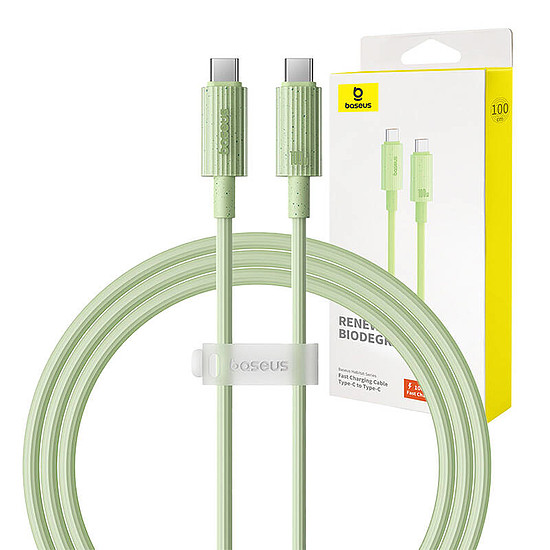 Gyorstöltő kábel Baseus USB-C - USB-C Habitat Series 1m 100W zöld (P10360202631-00)