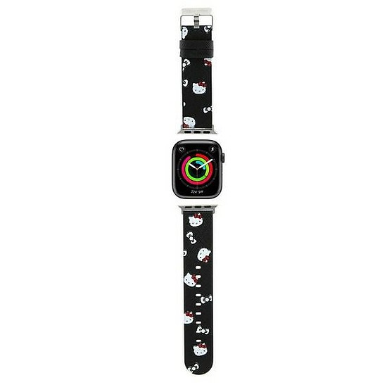 Hello Kitty fej és masni mintás szíj Apple Watchhoz 38/40/41mm - fekete