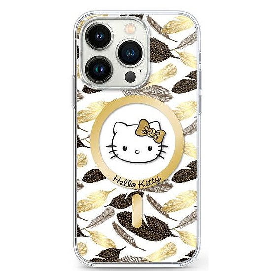 Hello Kitty IML Golden Leaves MagSafe tok iPhone 16 Pro Max telefonhoz - fehér