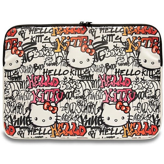 Hello Kitty PU fém logós tok 14"-os laptophoz - bézs