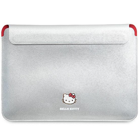 Hello Kitty PU fém logós tok 14"-os laptophoz - ezüst