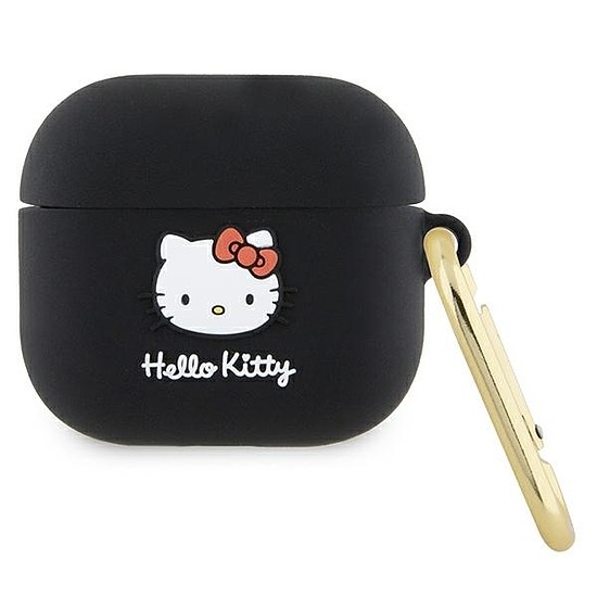 Hello Kitty szilikon 3D Kitty Head tok AirPods 3-hoz - fekete