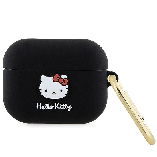 Hello Kitty szilikon 3D Kitty Head tok AirPods Pro-hoz - fekete