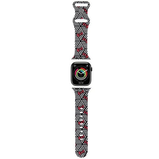 Hello Kitty szilikon masni és csíkos szíj Apple Watchhoz 38/40/41mm - fekete