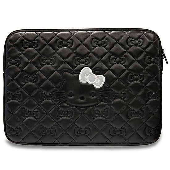 Hello Kitty Zip PU Quilted Bows tok 14"-es laptophoz - fekete