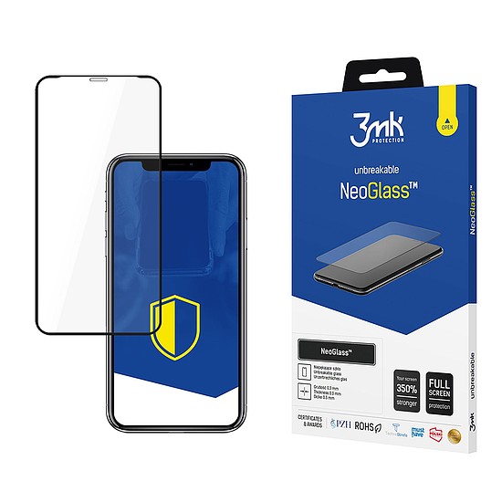 Hibrid üveg 3mk NeoGlass Black iPhone X / XS / 11 Pro készülékhez - fekete kerettel