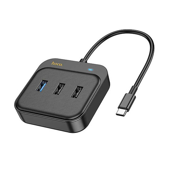 Hoco - Adapter Easy Link (HB36) - 5 az 1-ben többportos, C-típusú HDTV-hez, USB3.0, 2x USB2.0, PD100W - Fekete