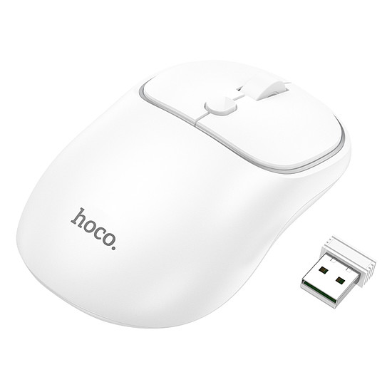 Hoco - Wireless Mouse Royal (GM25) - Négygombos, kétmódusú üzleti 2.4G, 1600 DPI - Space White