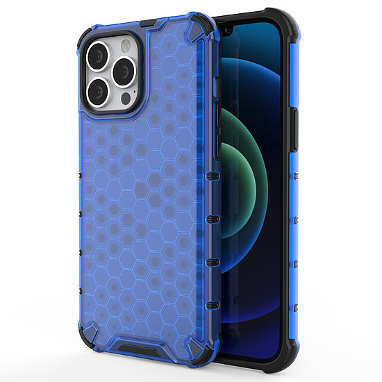 Honeycomb Case páncélborítás TPU lökhárítóval iPhone 13 Pro Max kék készülékhez