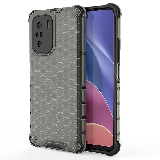 Honeycomb Case páncélburkolat TPU bumper Xiaomi Redmi K40 Pro+ / K40 Pro / K40 / Poco F3 fekete