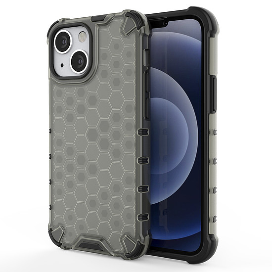 Honeycomb Case páncélburkolat TPU lökhárítóval iPhone 13 mini fekete készülékhez