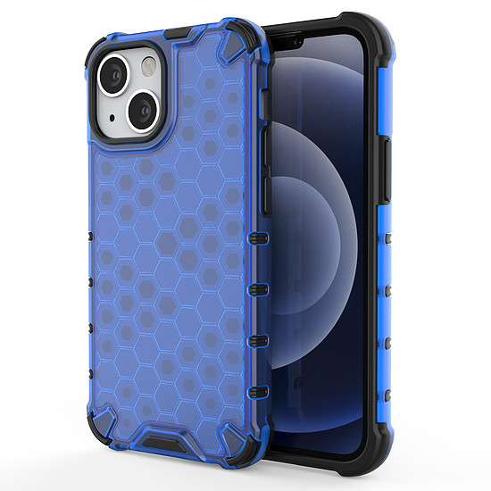 Honeycomb Case páncélburkolat TPU lökhárítóval iPhone 13 mini kék telefonhoz