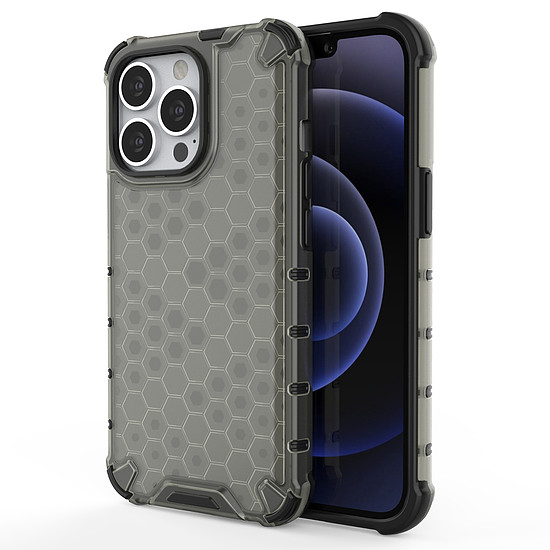 Honeycomb Case páncélburkolat TPU lökhárítóval iPhone 13 Pro fekete