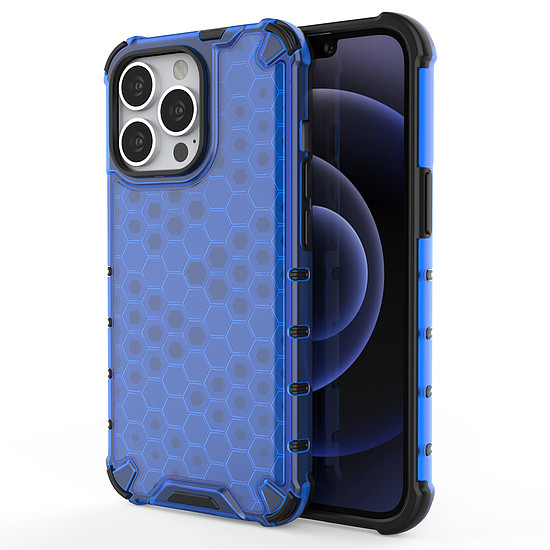 Honeycomb Case páncélburkolat TPU lökhárítóval iPhone 13 Pro kék készülékhez