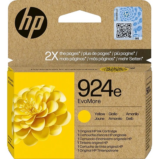 HP 4K0U9NE No.924e EvoMore Yellow tintapatron eredeti 0,8K