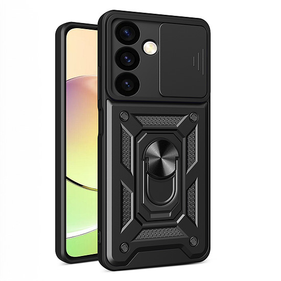 Hybrid Armor Camshield páncélozott tok Samsung Galaxy A05s-hez kamera borítással - fekete