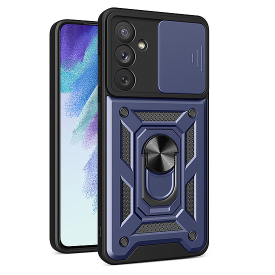 Hybrid Armor Camshield tok Samsung Galaxy A54 5G páncélozott tok, kék kameraburkolattal