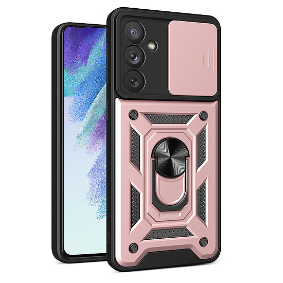 Hybrid Armor Camshield tok Samsung Galaxy A54 5G páncélozott tok, rózsaszín kameraburkolattal