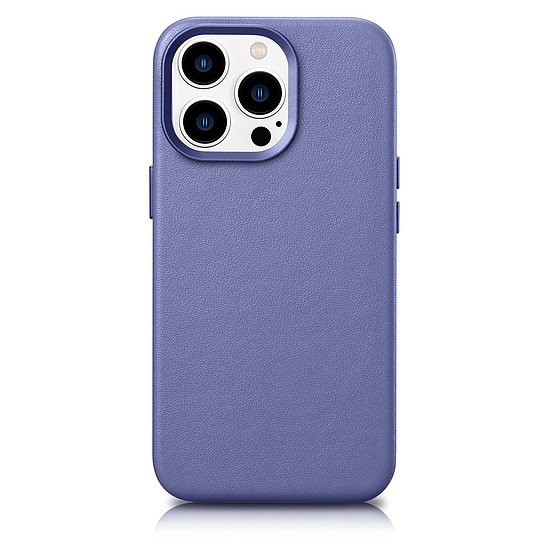 iCarer Case bőr borítás Valódi bőr tok iPhone 14 Pro Max Light Purple (WMI14220708-LP) telefonhoz (MagSafe kompatibilis)