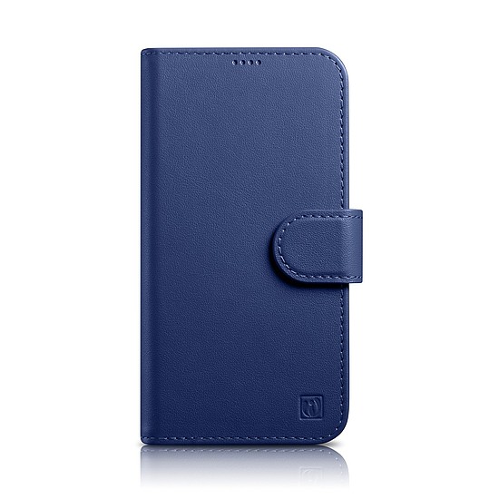 iCarer Wallet Case 2 az 1-ben borító iPhone 14 Plus Anti-RFID bőr kihajtható tok, kék (WMI14220727-BU)