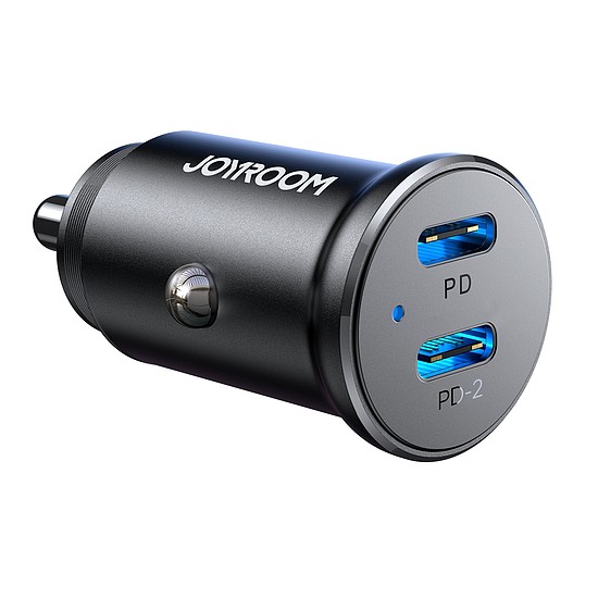 Joyroom JR-CCN06 30W 2x USB-C mini auto töltő fém - fekete