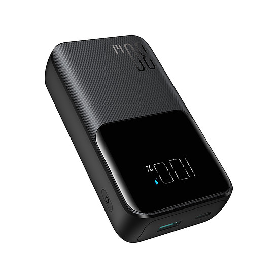 Joyroom JR-PBC06 mini power bank beépített USB-C / Lightning kábelekkel 30W 10000mAh - fekete