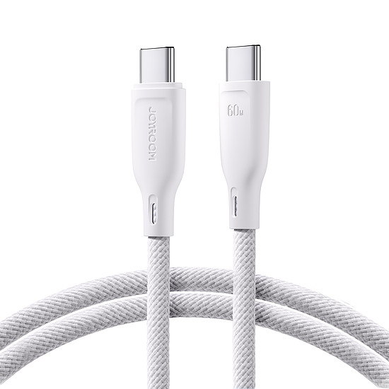 Joyroom Multi-Color Series SA34-CC3 USB-C / USB-C kábel 60 W gyors átvitel 1 m - fehér