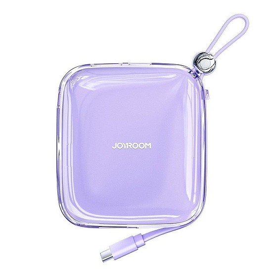 Joyroom powerbank 10000 mAh Jelly Series 22,5 W beépített USB C kábellel, lila (JR-L002)