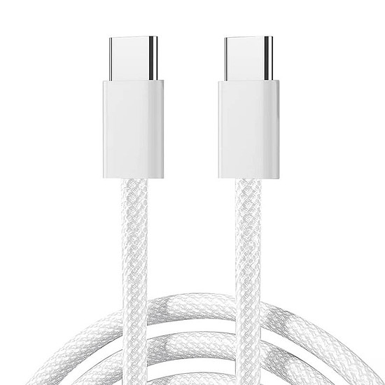 Joyroom S-A45 USB-C-USB-C kábel, 60 W, fonott, 1 m fehér