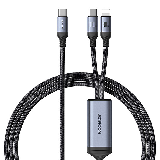 JoyRoom - Speedy Series töltőkábel (SA21-1T2) - Type-C to Lightning, USB-C, gyorstöltés, 100 W, 1,5 m - fekete