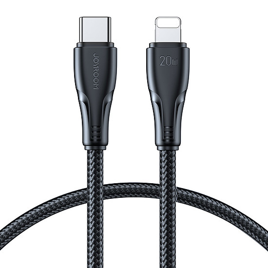 Joyroom USB C - Lightning 20 W-os Surpass sorozatú kábel a gyors töltéshez és adatátvitelhez 1,2 m fekete (S-CL020A11)