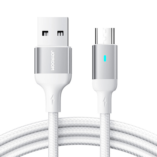 Joyroom USB kábel - micro USB 2.4A a gyors töltéshez és adatátvitelhez 1,2 m fehér (S-UM018A10)