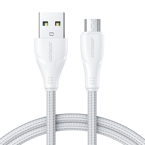 Joyroom USB kábel - micro USB 2.4A Surpass sorozat a gyors töltéshez és adatátvitelhez 2 m fehér (S-UM018A11)