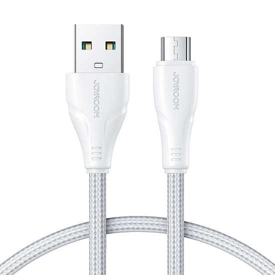 Joyroom USB kábel - micro USB 2.4A Surpass sorozat a gyors töltéshez és adatátvitelhez 1,2 m fehér (S-UM018A11)