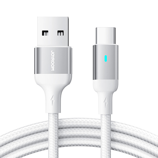 Joyroom USB kábel - USB C 3A a gyors töltéshez és adatátvitelhez A10 Series 2 m fehér (S-UC027A10)