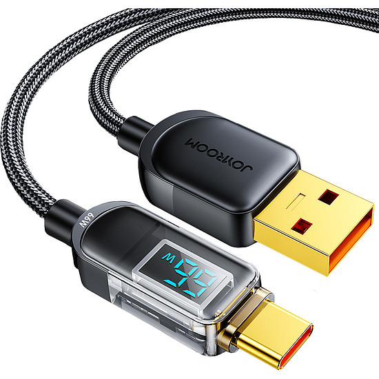 Joyroom USB kábel - USB C 66W a gyors töltéshez és adatátvitelhez 1,2 m fekete (S-AC066A4)