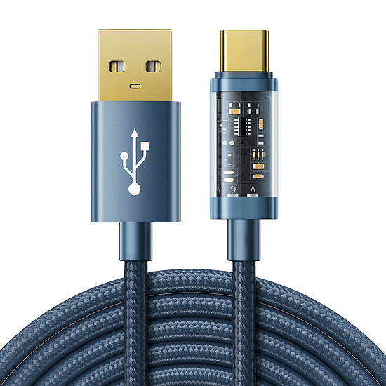 Joyroom USB kábel - USB Type C töltéshez / adatátvitelhez 3A 2m kék (S-UC027A20)