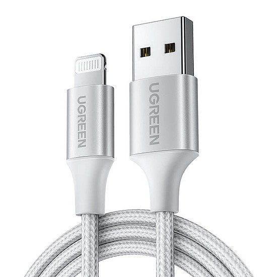 Kábel Lightning USB UGREEN 2.4A US199, 2m, ezüst (60163)