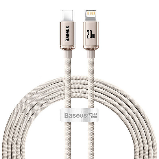 Kabel USB-C do iP Baseus Crystal Shine, 20W, 2m rózsa (CAJY001404)