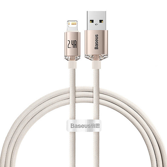 Kábel USB do iP Baseus Crystal Shine, 2,4A, 1,2 m rózsa (CAJY001104)